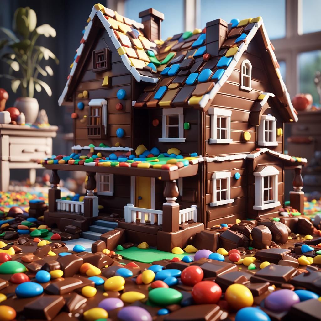 Kinder Chocolate House in Hyperrealistic 3D Cinematic