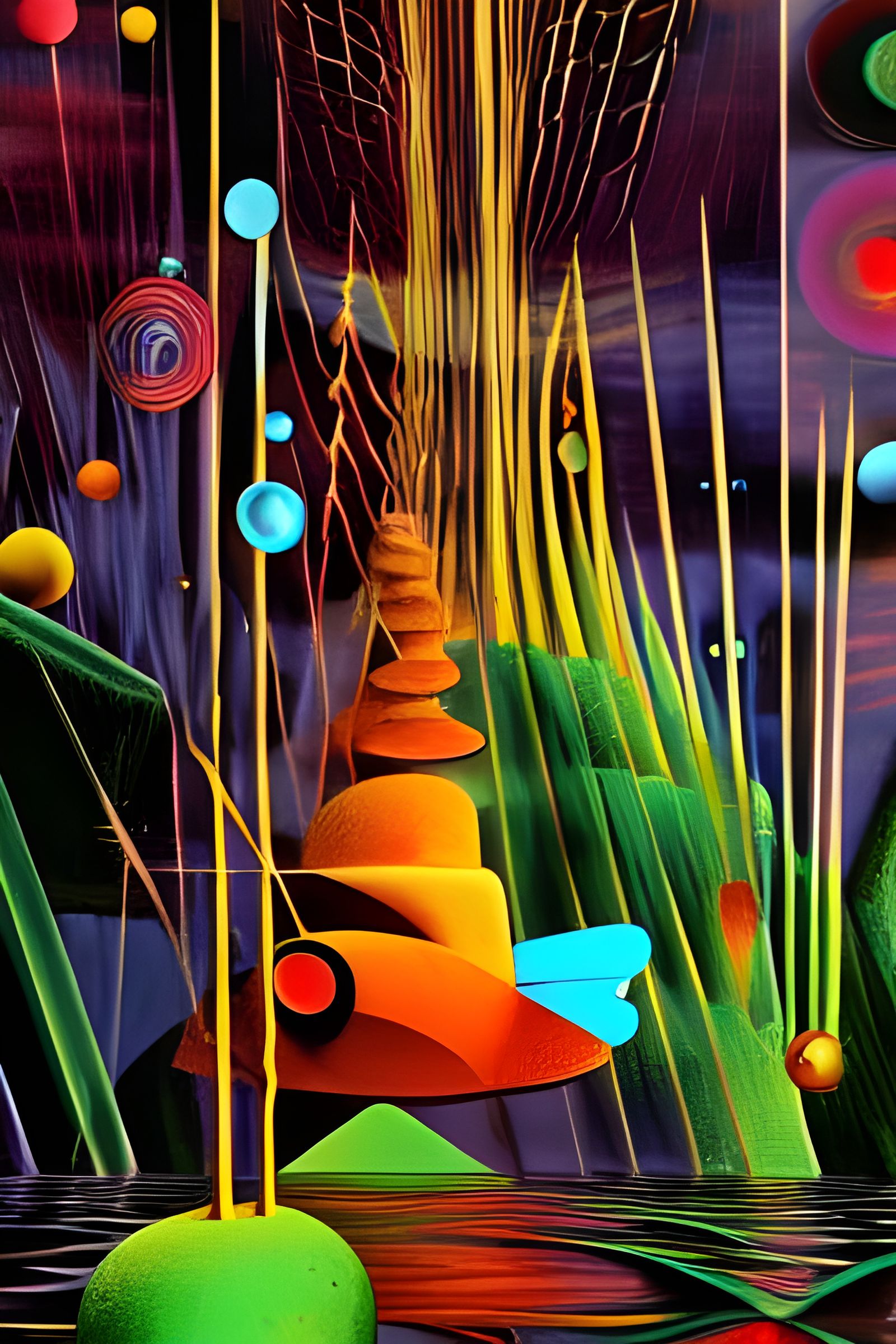 Magical Biopunk Garden in Surreal Style