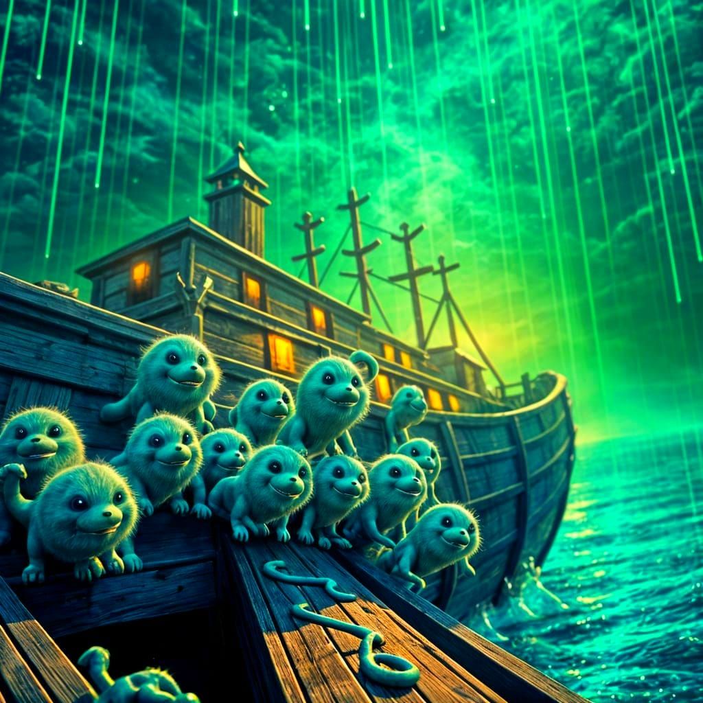 Germs Seek Refuge on Noah's Ark in a Fantastical Flood