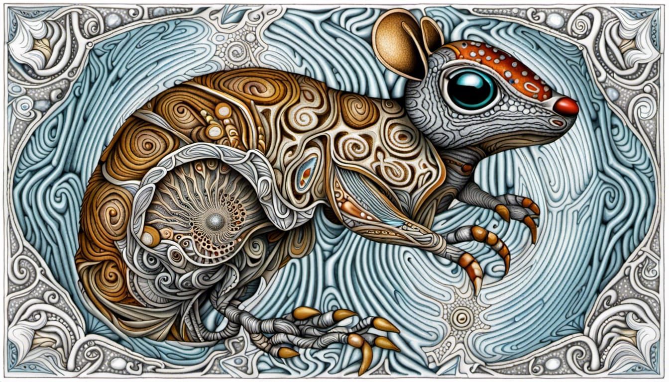 Anthropomorphic Australian Stingray with Celtic Etchings