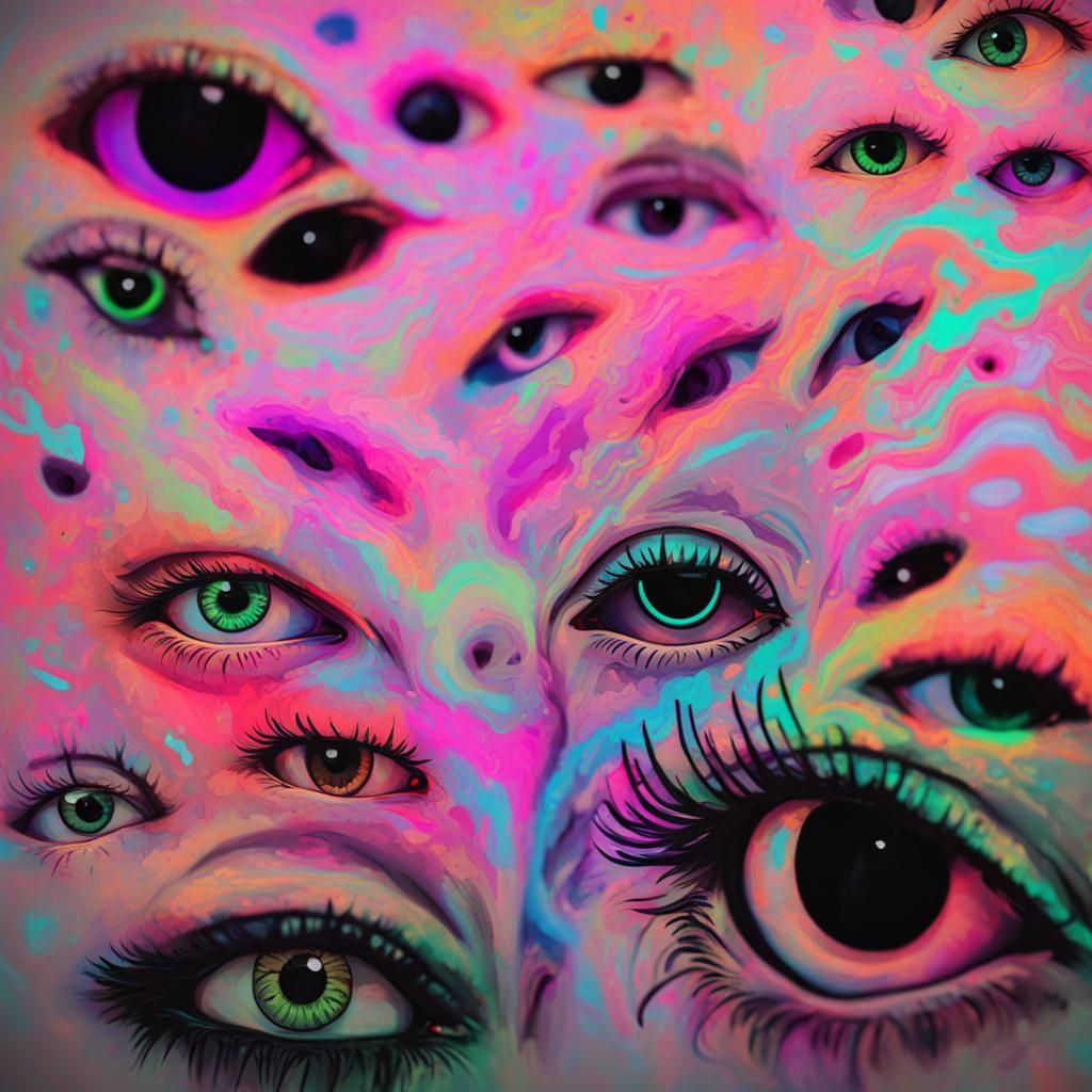 Neon Eyes: A Vibrant Display of Color