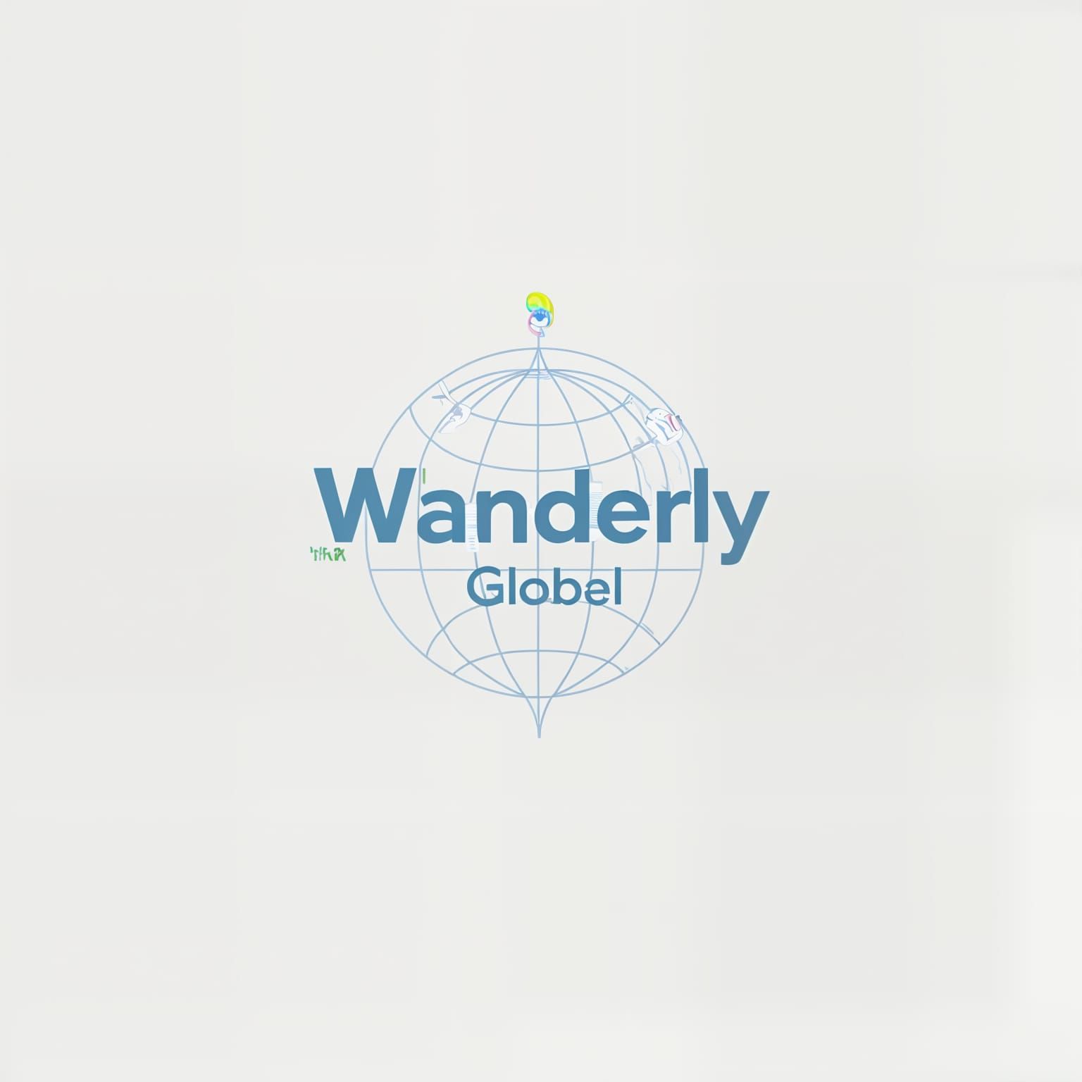 Wanderly Global: Modern Travel App Logo Design