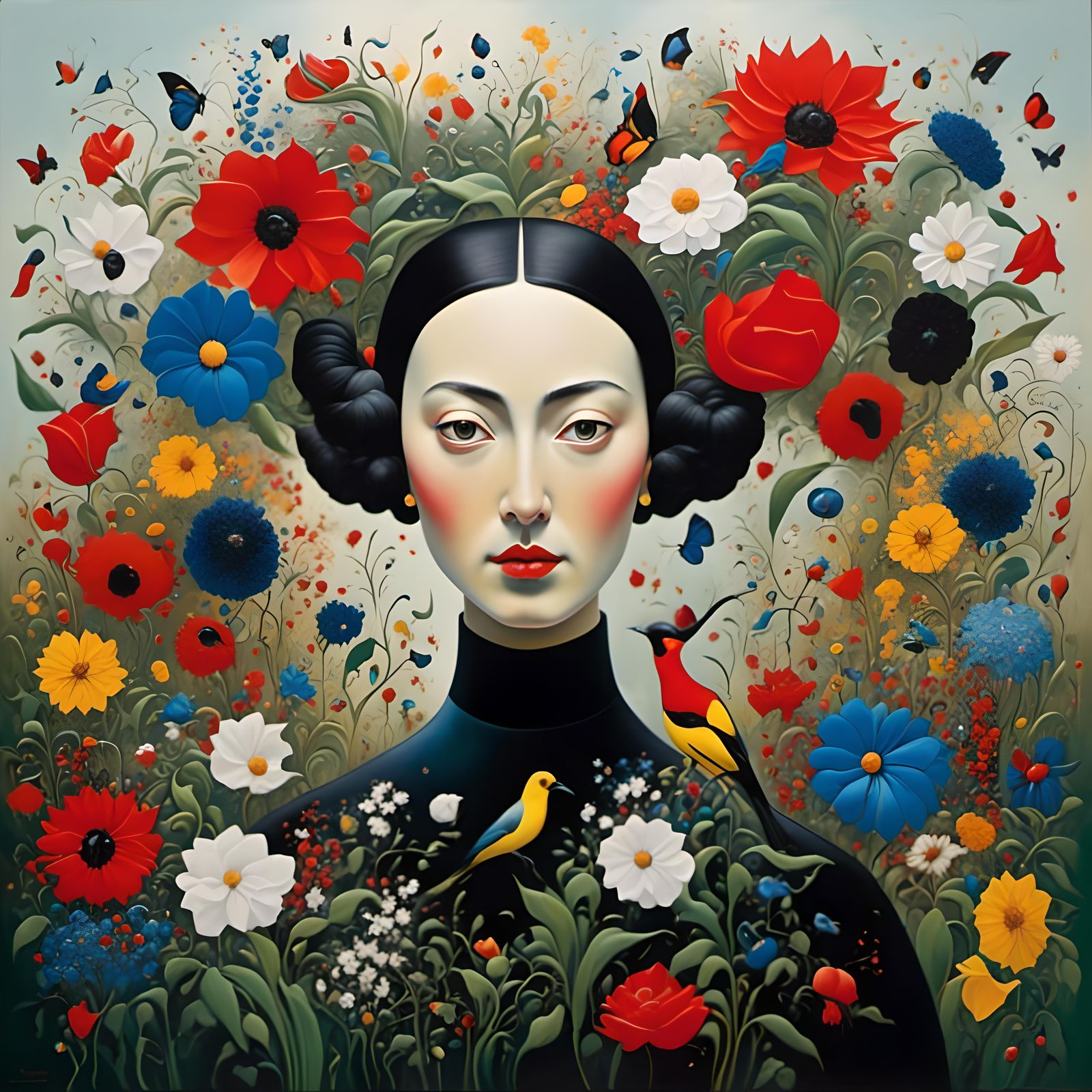 Enchanting Floral Garden Portrait