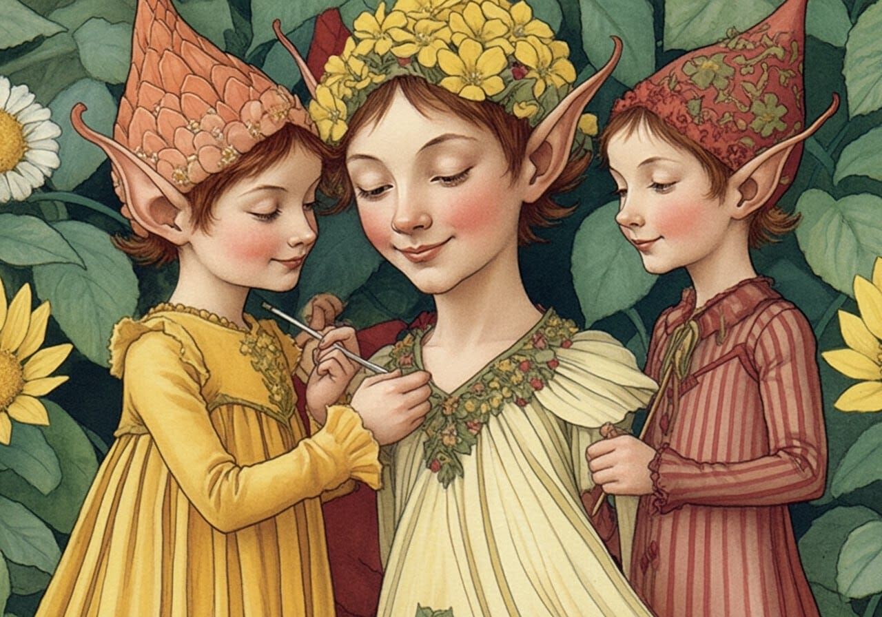 Flower Elf Fashion Show in Fairy Tale Style