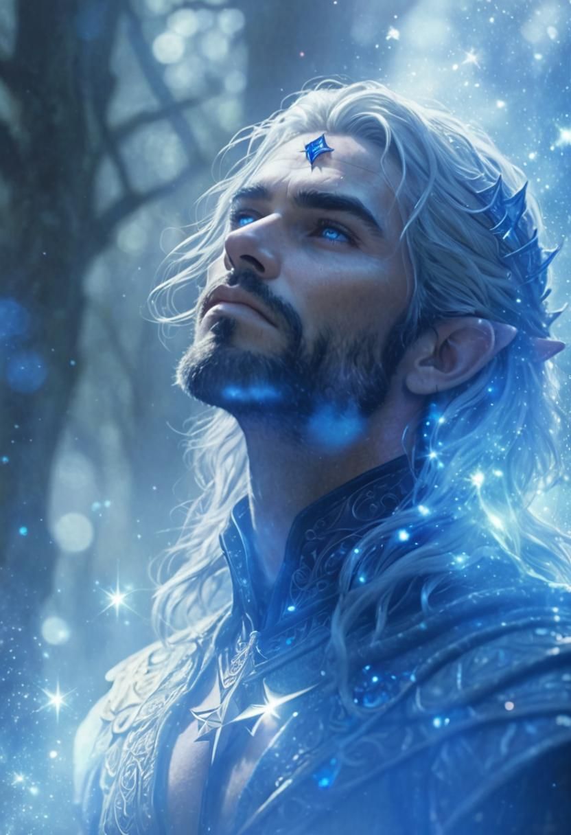 Elegant Elven Man with Star Embellishments