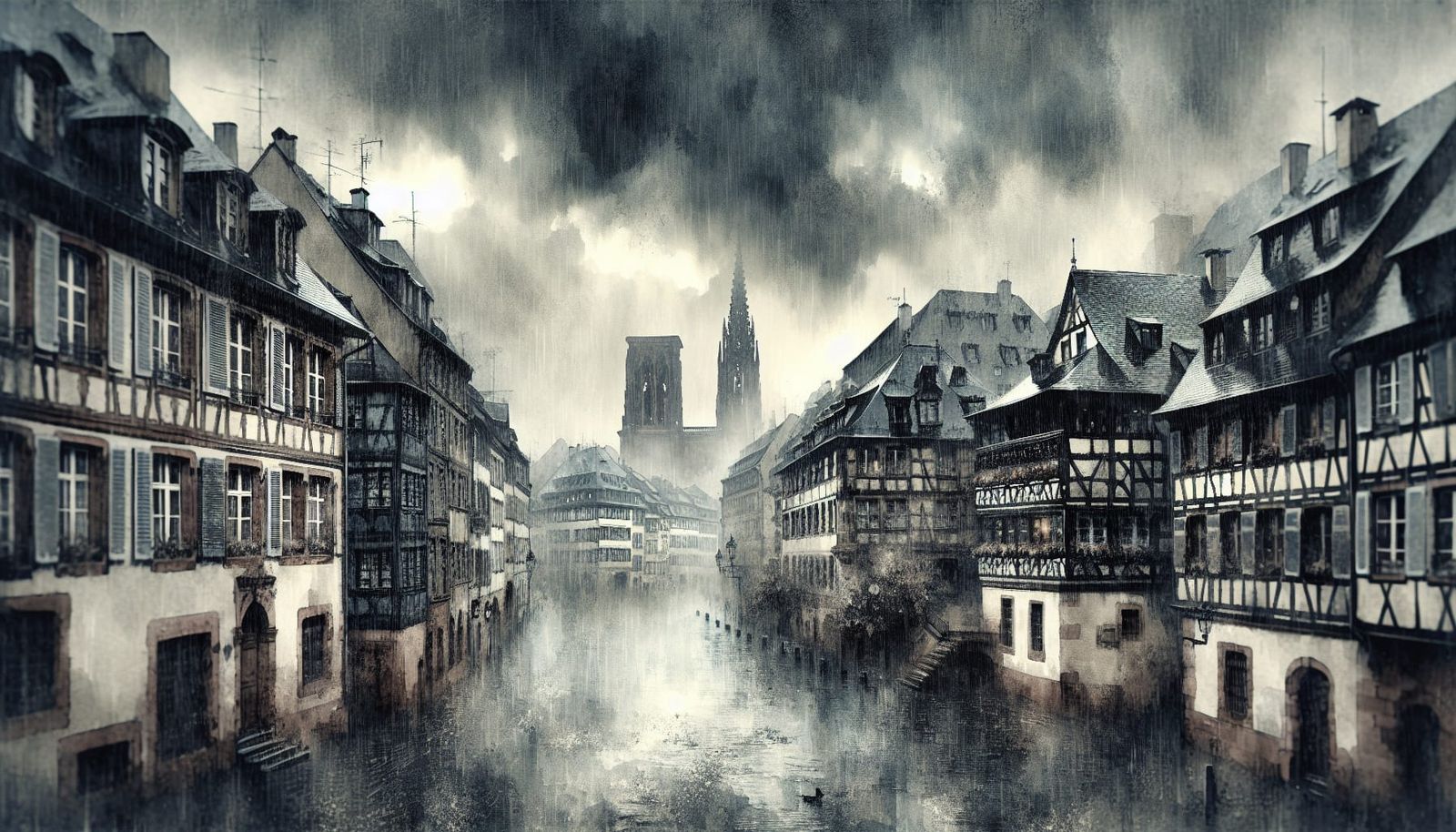 Rainy Day in Strasbourg: A Romantic Watercolor