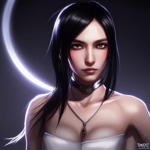 Lightning Goddess Portrait with Black Butterfly