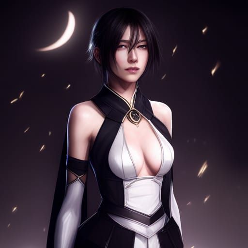 Rukia Lightning Portrait with Moon and Butterfly