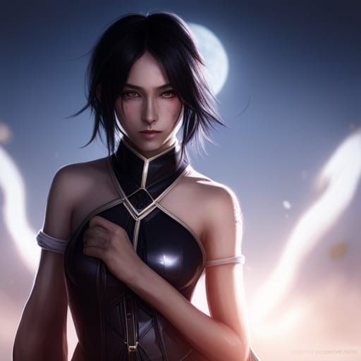 Rukia Lightning Portrait with Black Butterfly