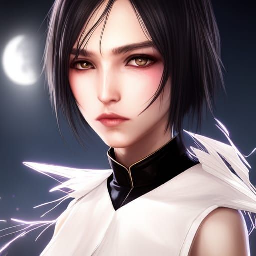 Lightning Goddess Portrait with Butterfly, Digital Art