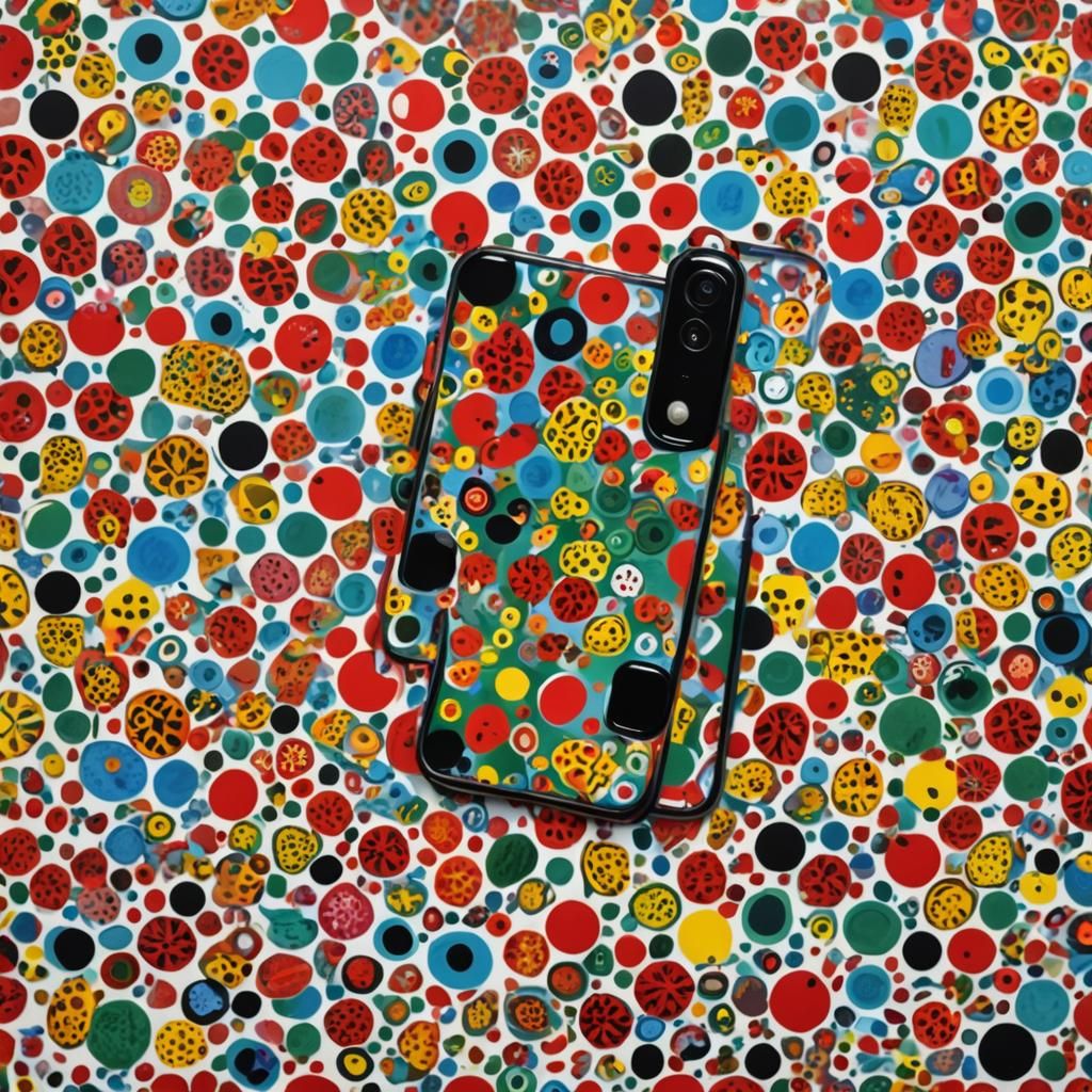 Surreal Cell Phone Screen in Pop Art Collage Style