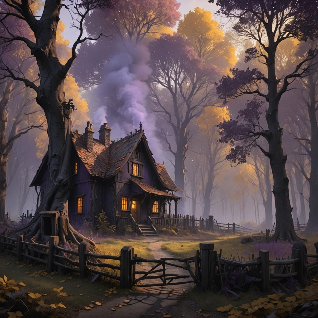 Haunted Cottage in Dark Fantasy Art Style