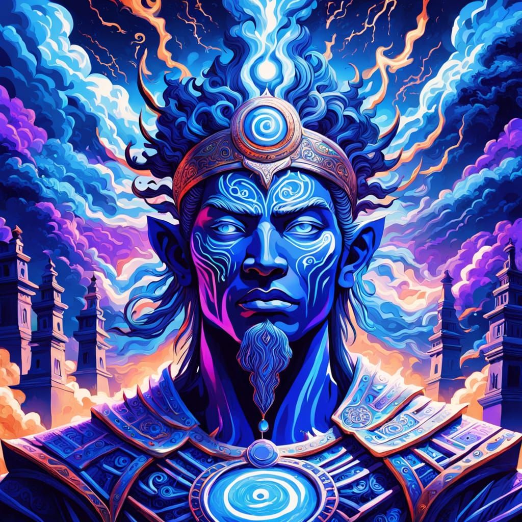 God of Lightning in Ancient Ruins