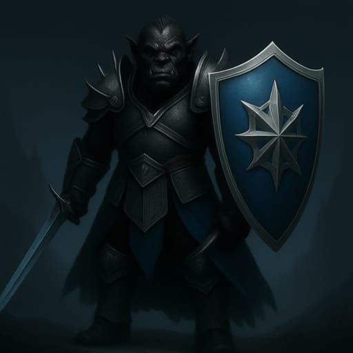Orc Warrior in Silver Elven Armor with Glowing Sword