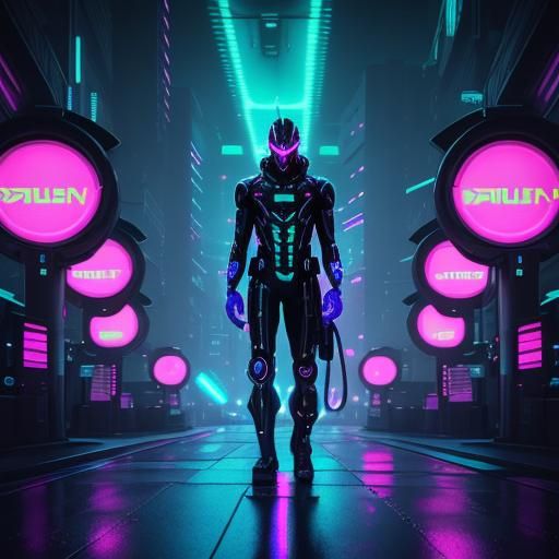 Neon Cyberpunk Fuel Station for Alien Travelers