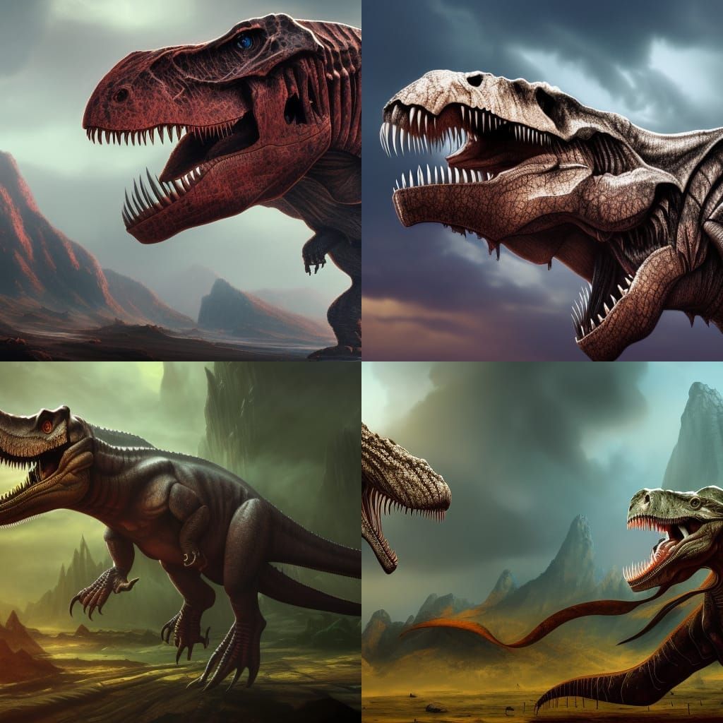 Detailed Tyrannosaurus Rex Matte Painting