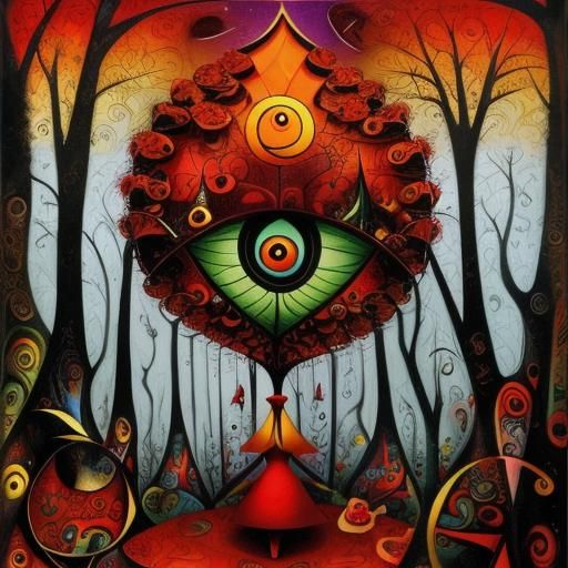 Abstract Lost Love in Surreal Expressionism