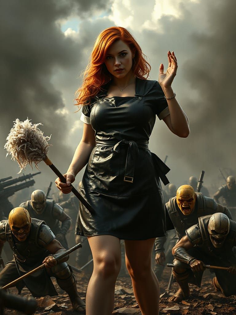 Housemaid Hero in Post-Apocalyptic Wasteland