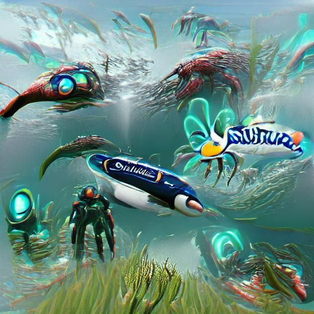 Bioluminescent Alien Reef Ecosystem