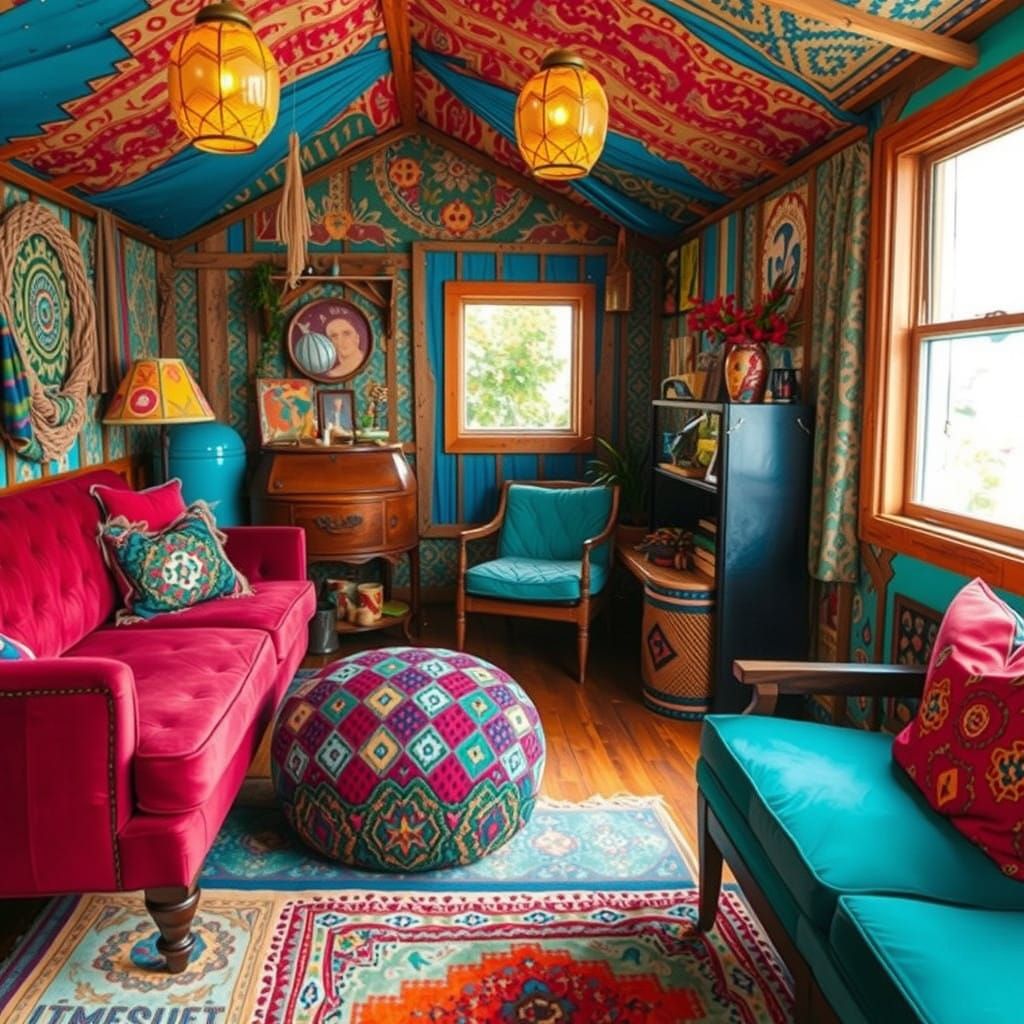 Whimsical Bohemian Oasis in a Tiny House