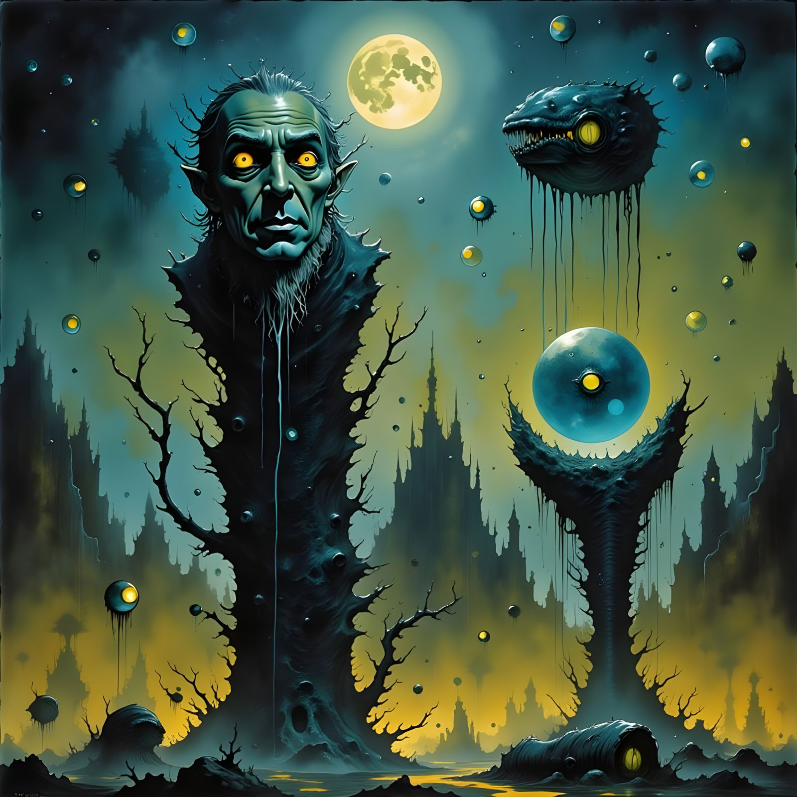 Ethereal Beings Emerge in a Haunting Nightscape