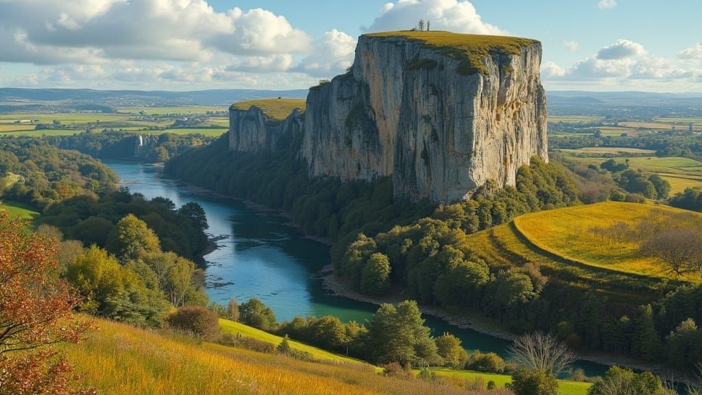 Les Roches de Ham Cliff Overlooking Norman Bocage