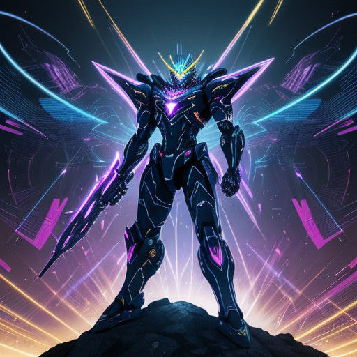 Stylish Anime Hero Maxon Eternis Blends Tron Aesthetics with...