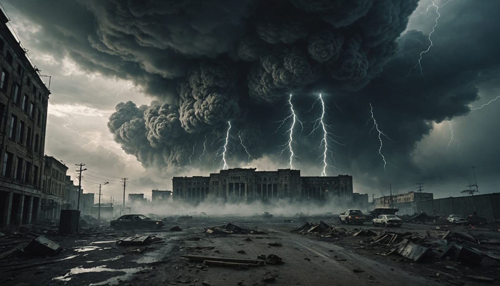 Dystopian Dark Fantasy Sci-Fi Landscape