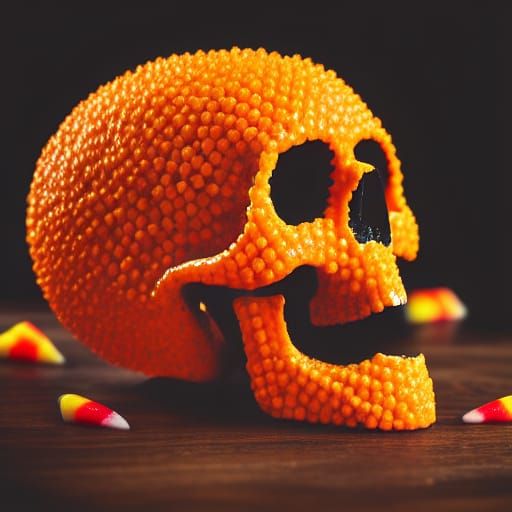Candy Corn Halloween Skull: Professional Photography