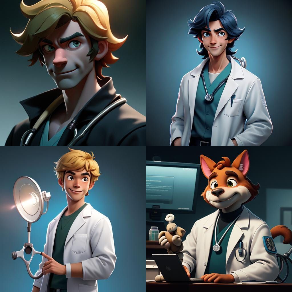 Hyperrealistic Scooby-Doo as Doctor in Hospital