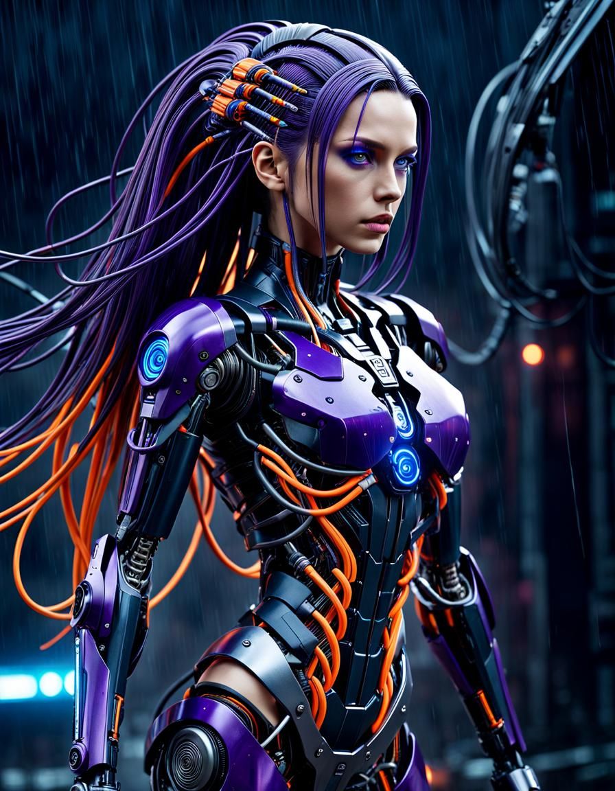 Hyperrealistic Bionic Android in Dystopian Sci-Fi World