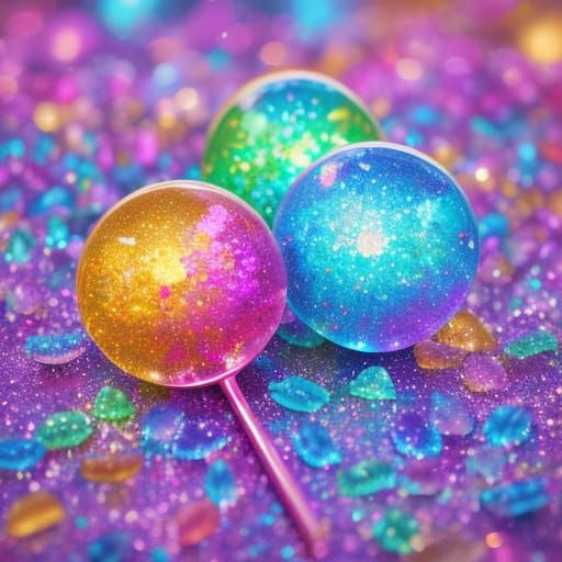 Vibrant Candy World Landscape with Glistening Sugar Crystals