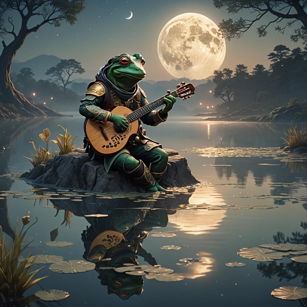 Frogman Bard's Lakeside Lute Serenade: Anime 3D Art