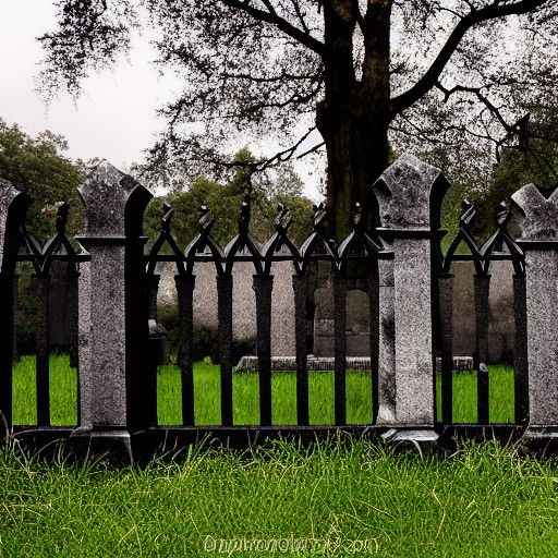 Gothic Cemetery with Dark Tombstones