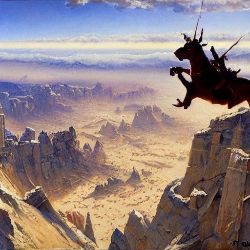 Dramatic Descent Painting in Oil
