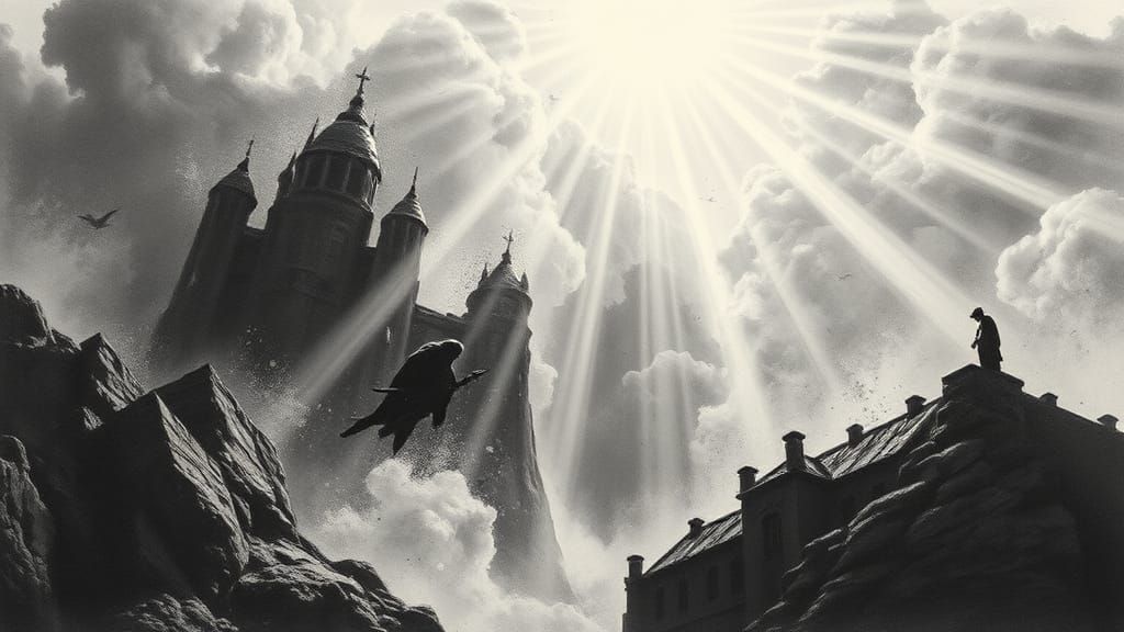 Abstract Surreal Time and Change in Charcoal