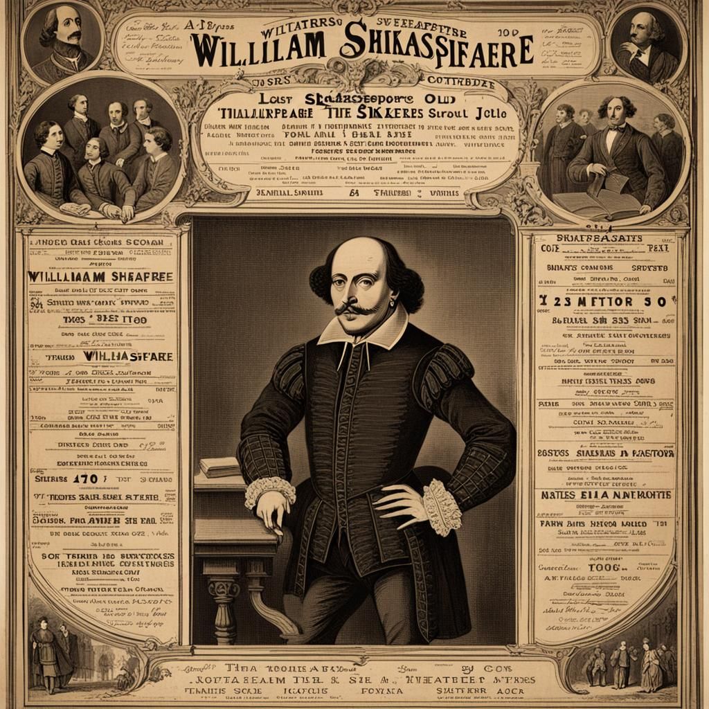 Vintage Theater Poster for Shakespeare, 1870