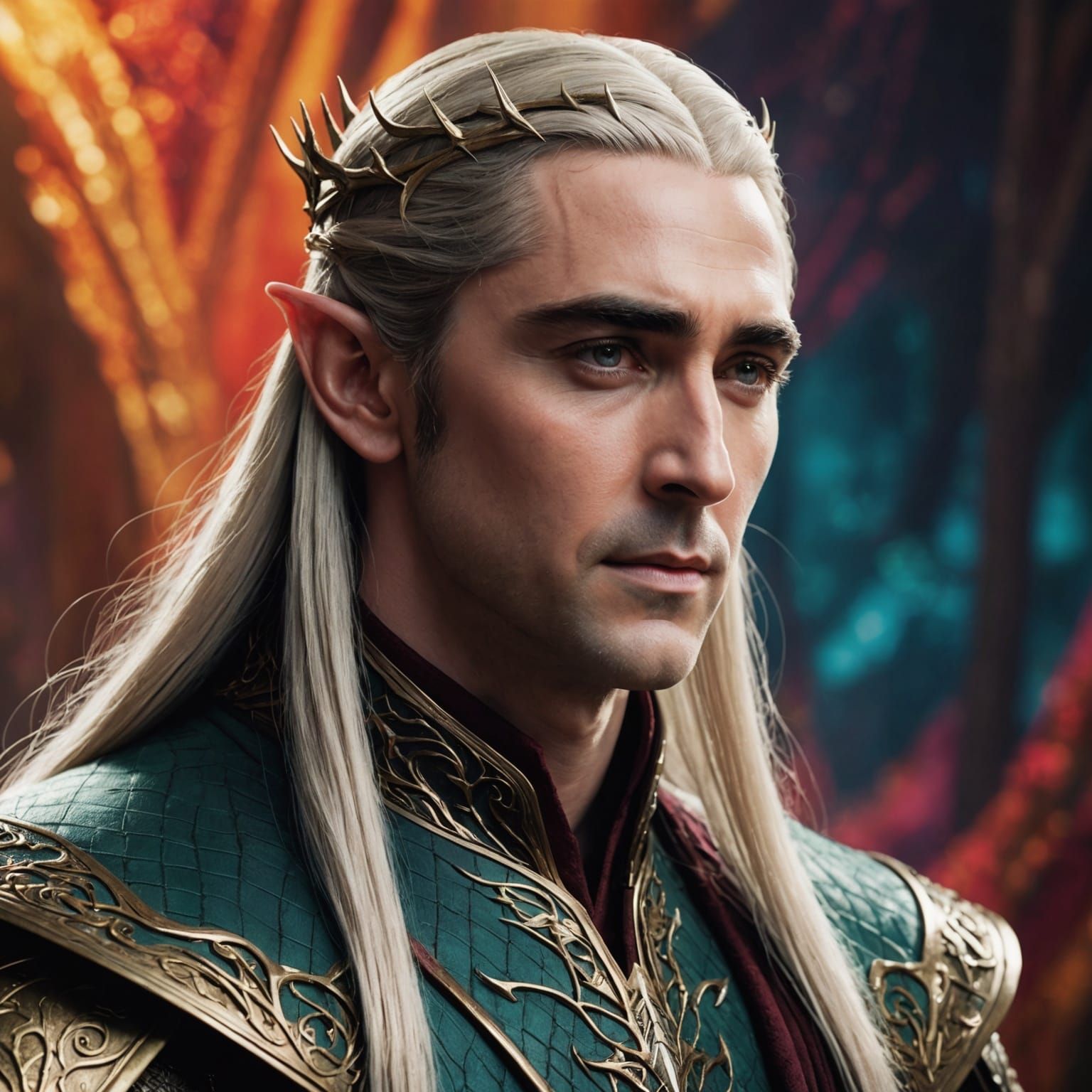 Hyperrealistic Young Lee Pace as Thranduil