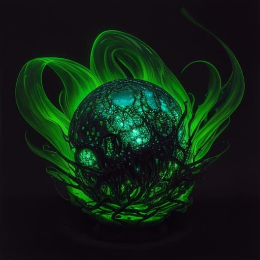 Dark Fantasy Embryonic Abomination in Oil