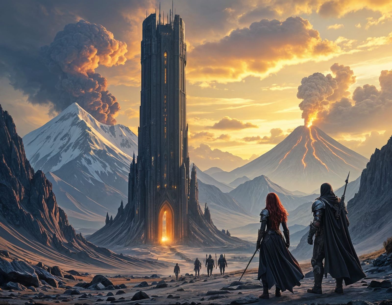 Epic Dark Tower Scene in Hyperdetailed Fantasy Art