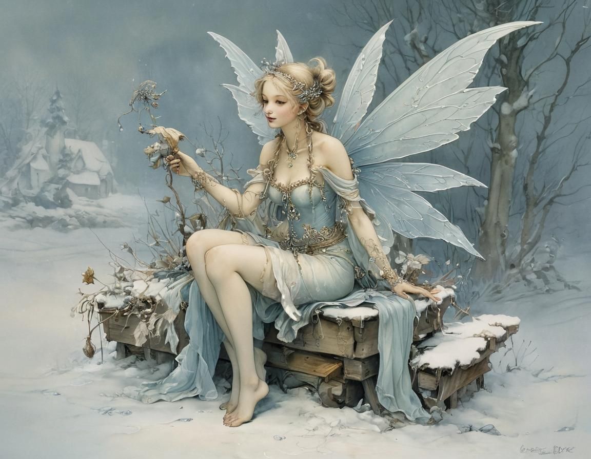 Enchanting Frost Fairy in Anton Pieck Style