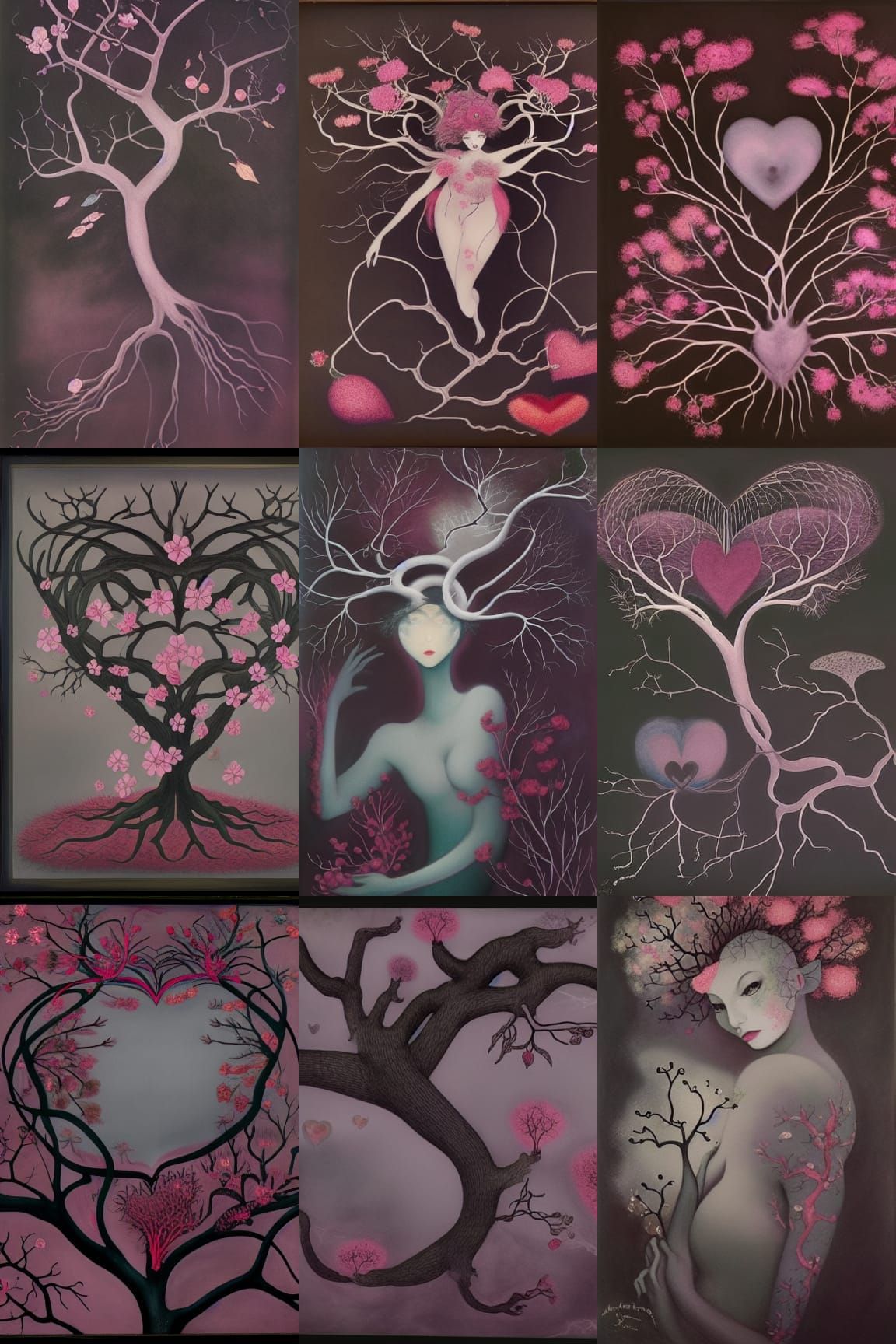 Gothic Art: Hearts, Blossoms, and Dark Oceans