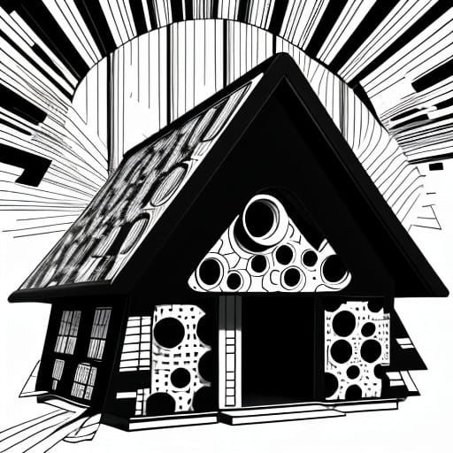 Abstract Pop Art Doghouse in Bold Black and White