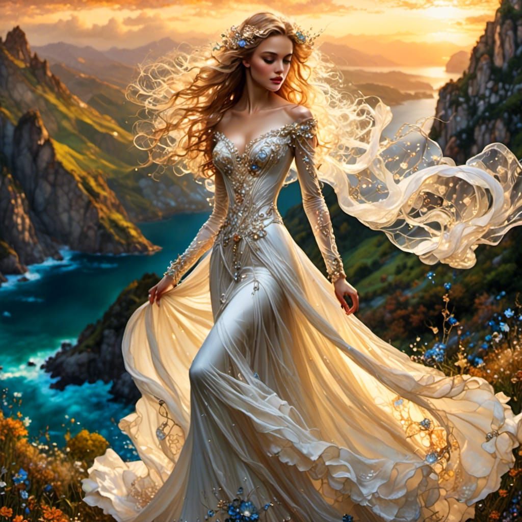 Fantasy Wedding Gown with Clean Lines