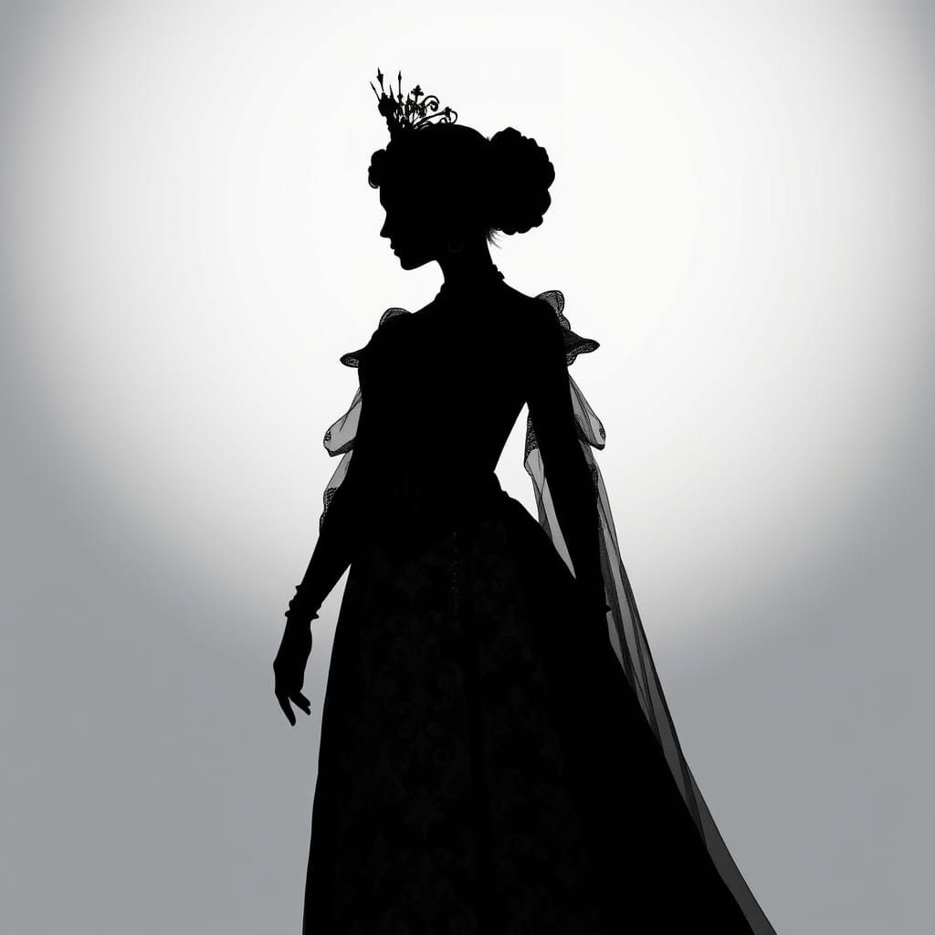 Regal Princess Silhouette in Stark Black and White