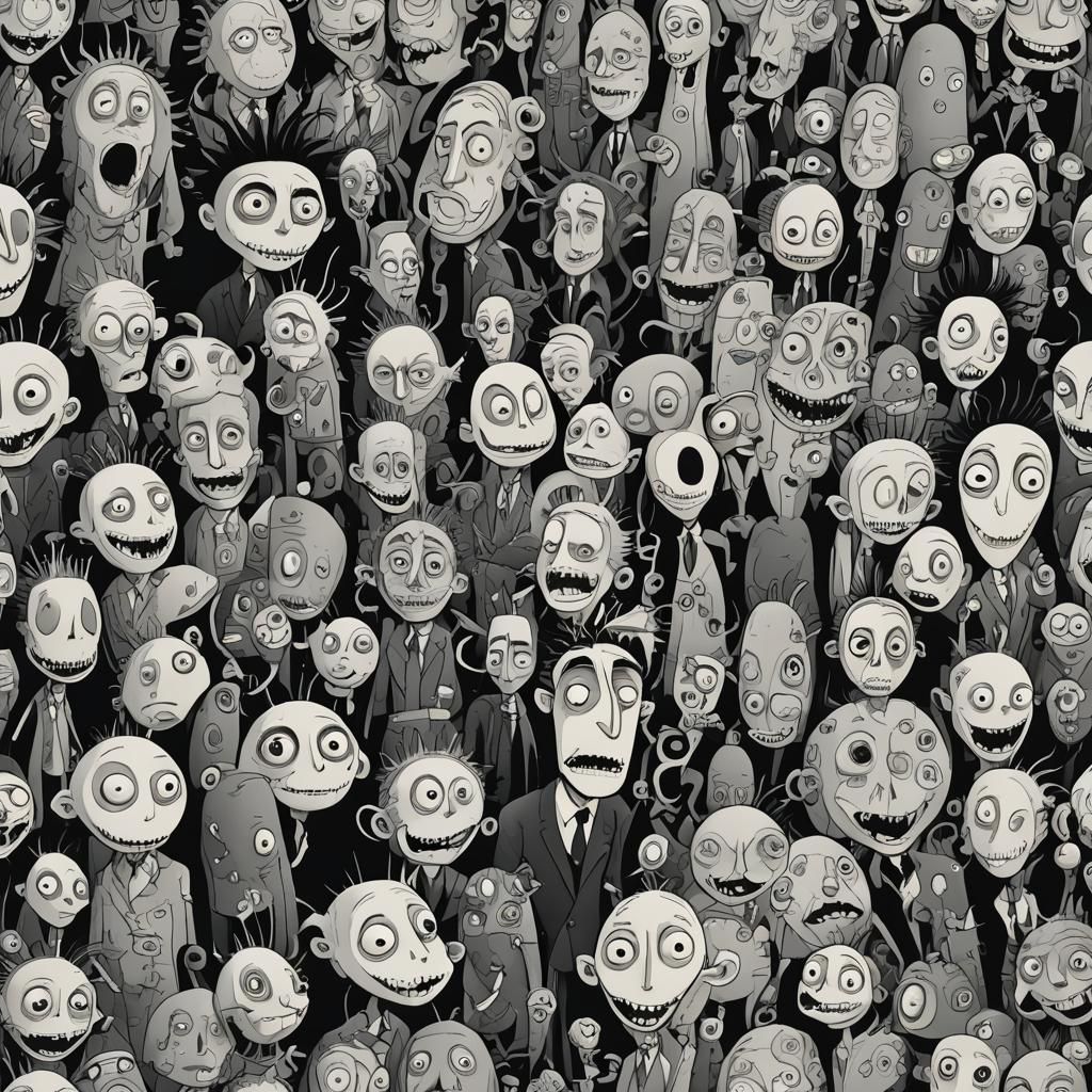 Tim Burton Style Vector Design