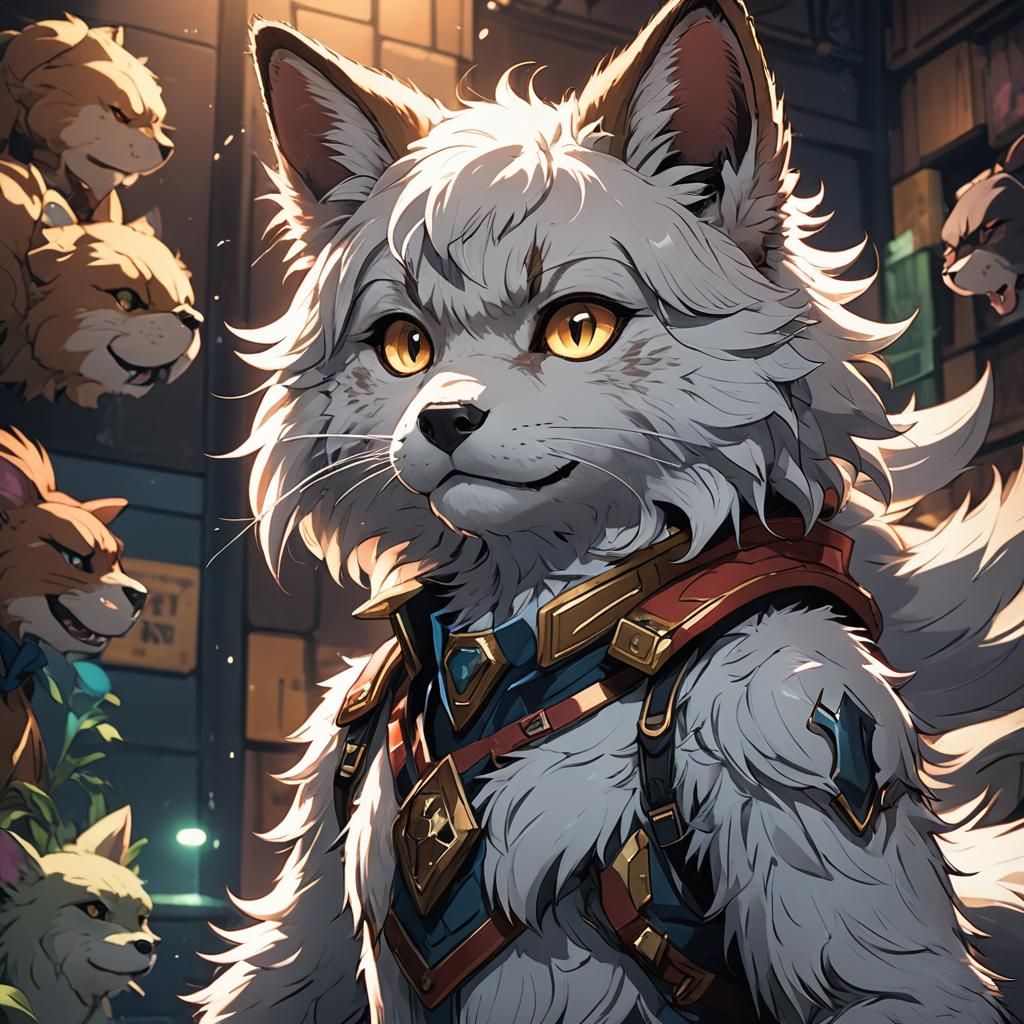 Anime Furry Art in Studio Trigger Style