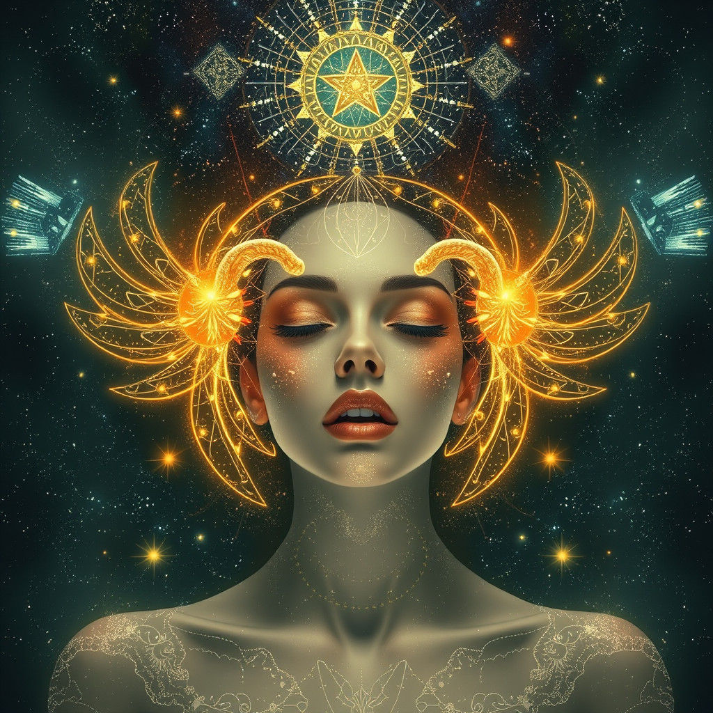 Galactic Woman Ouroboros in Surreal Style