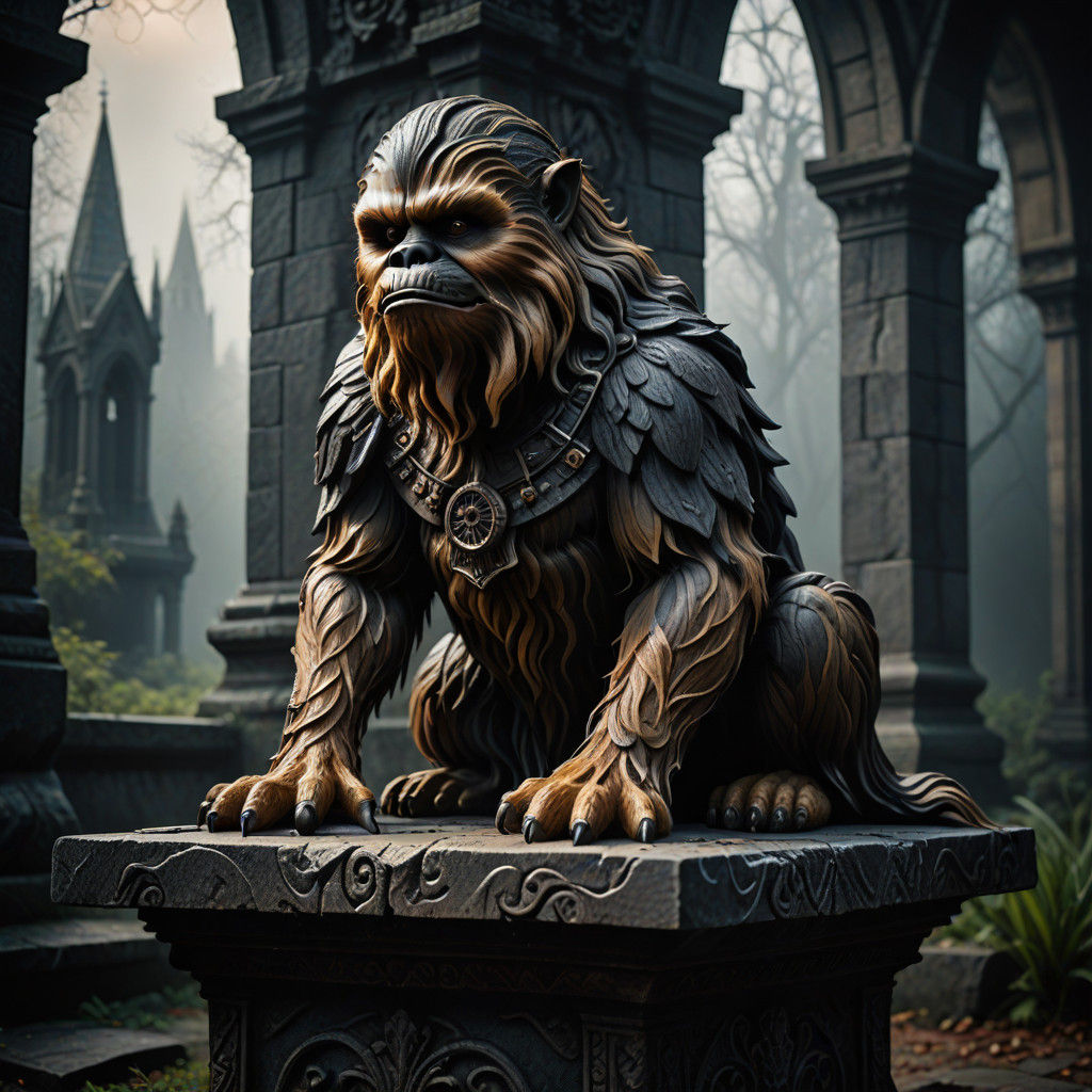 Gothic Chewbacca Hybrid in Mystical Fog