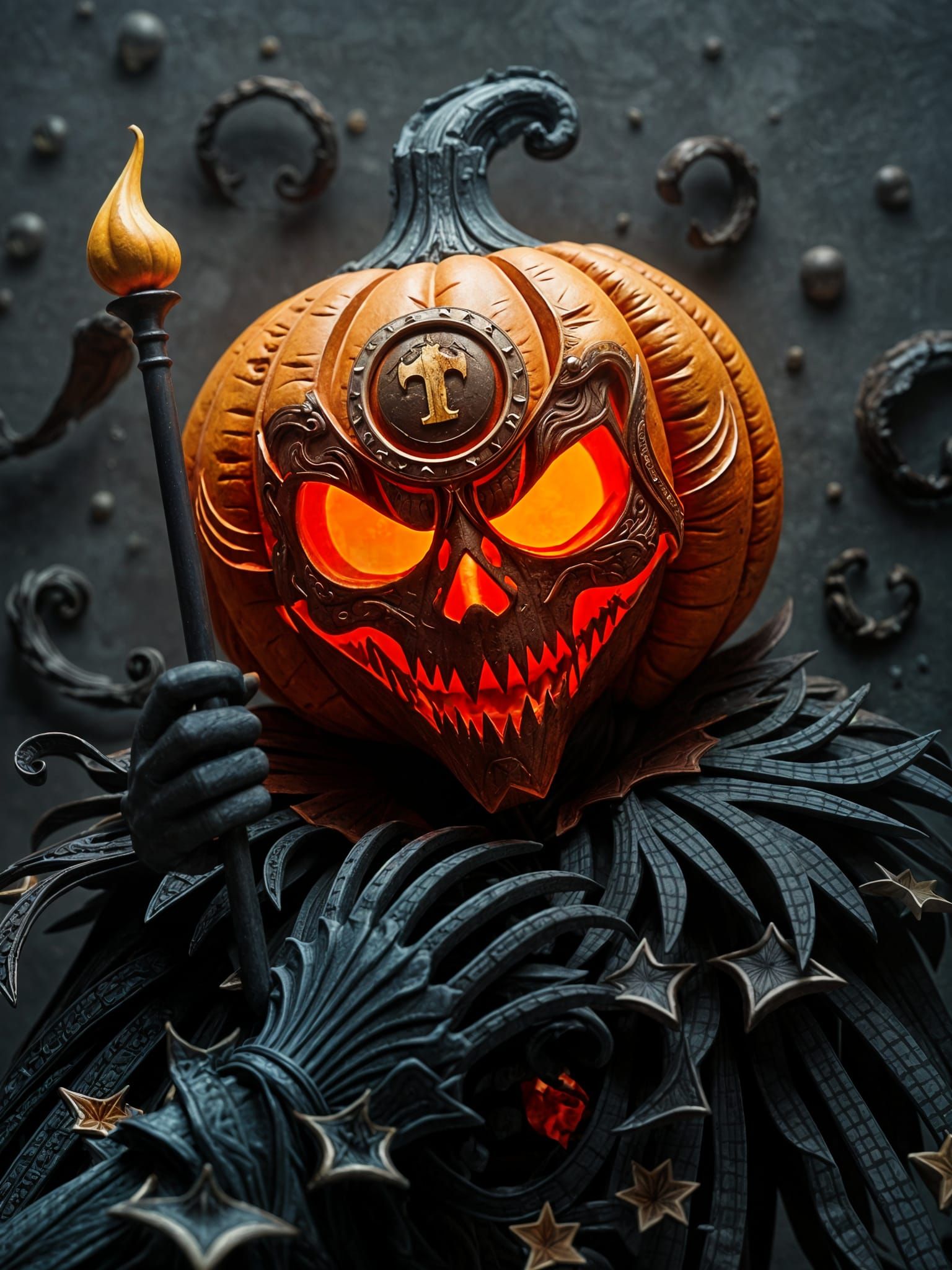Pumpkin King: 3D Paper Art in Digital Matte Painting